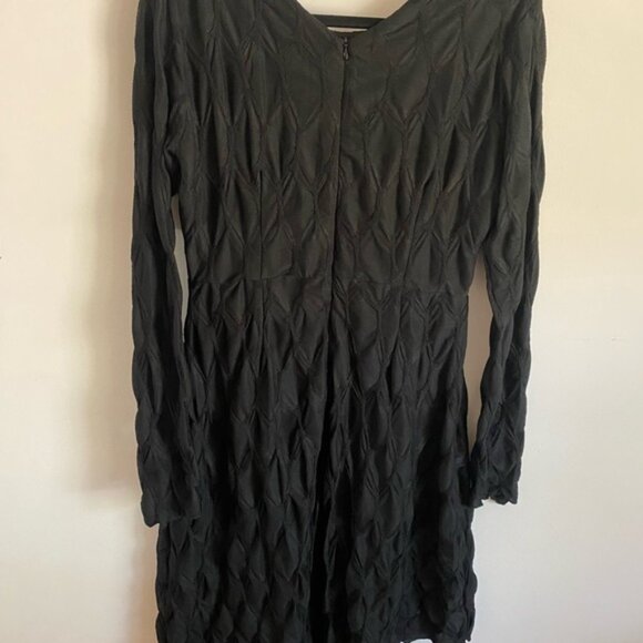 Disturbia Black Textured Long Sleeve Asymmetrical Hi-Lo Dress Goth Witch - Picture 6 of 6